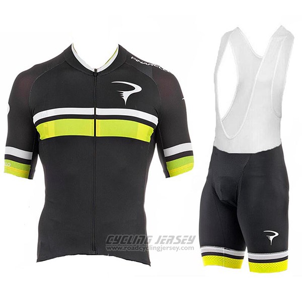 2017 Cycling Jersey Pinarello Black and Yellow Short Sleeve and Bib Short