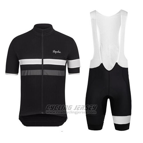 2015 Cycling Jersey Rapha Black and White Short Sleeve and Bib Short