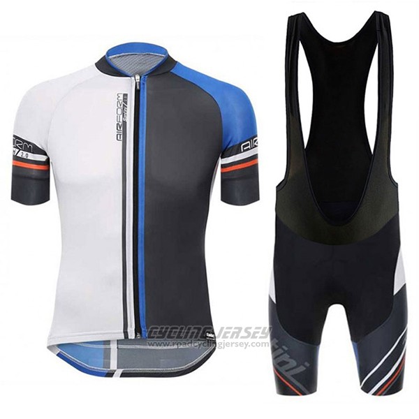 2017 Cycling Jersey Santini Airform Blue and Black Short Sleeve and Bib Short