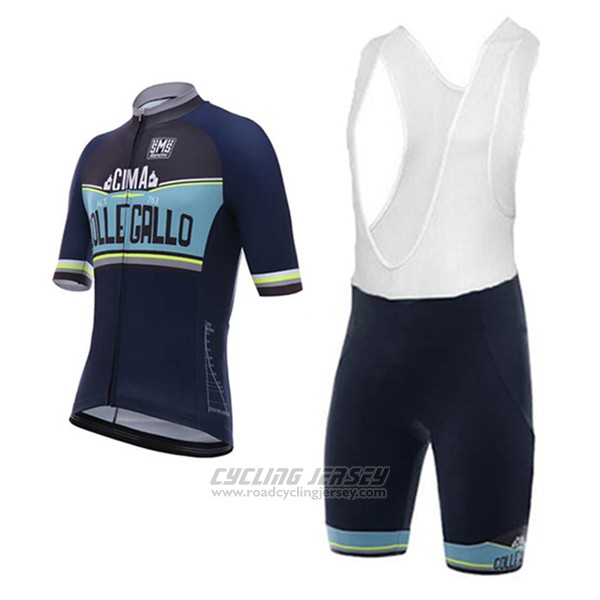 2017 Cycling Jersey Santini Collegrllo Deep Blue Short Sleeve and Bib Short