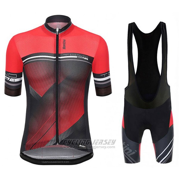 2017 Cycling Jersey Santini Tono Red and Black Short Sleeve and Bib Short