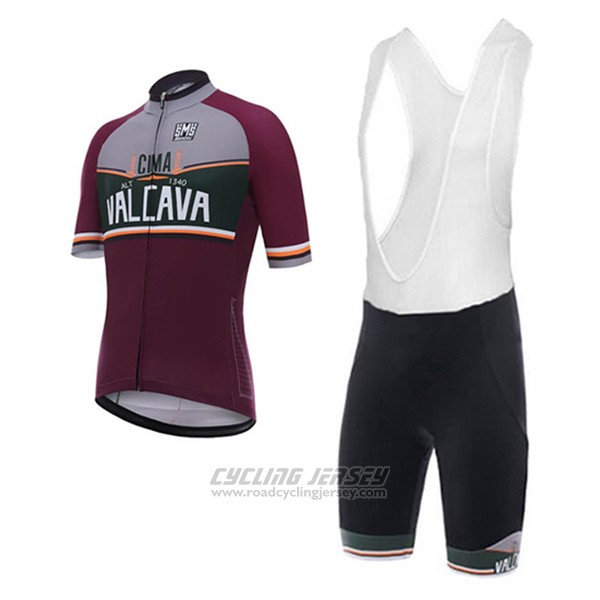 2017 Cycling Jersey Santini Valcava Fuchsia Short Sleeve and Bib Short