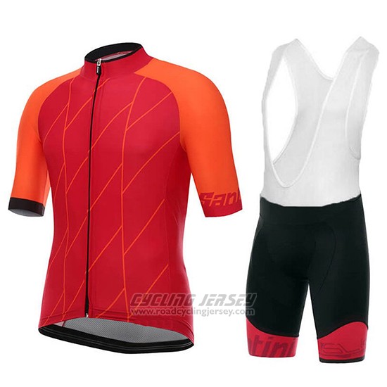 2018 Cycling Jersey Santini Ace Red Short Sleeve and Bib Short