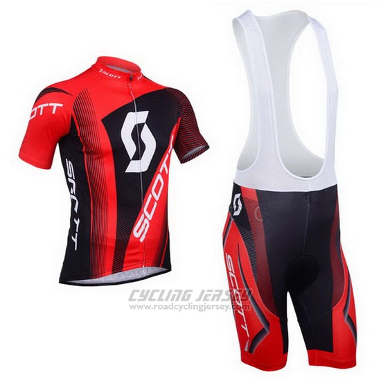 2013 Cycling Jersey Scott Black and Red Short Sleeve and Bib Short