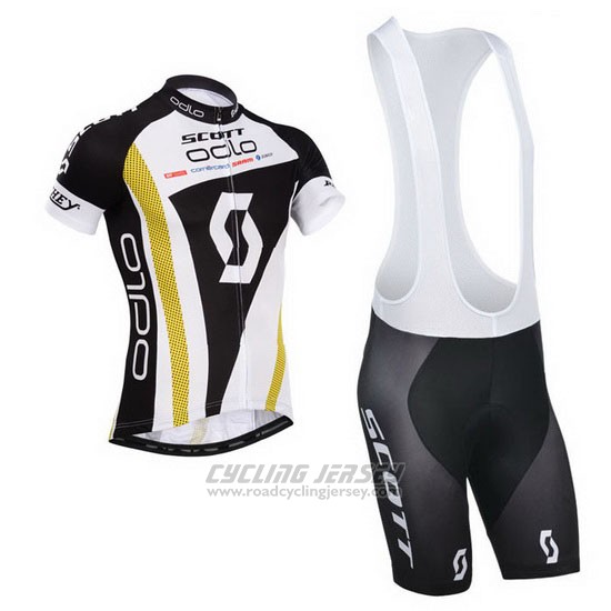 2014 Cycling Jersey Scott Black and White Short Sleeve and Bib Short