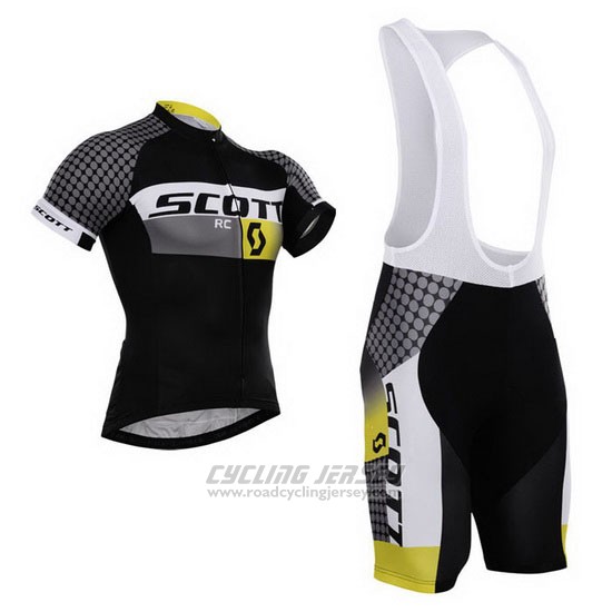 2015 Cycling Jersey Scott White and Black Short Sleeve and Bib Short