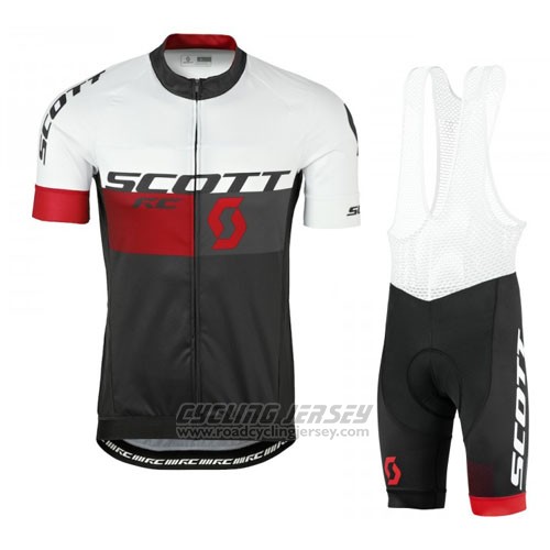 2016 Cycling Jersey Scott Red and White Short Sleeve and Bib Short