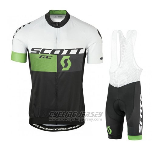2016 Cycling Jersey Scott White and Green Short Sleeve and Bib Short