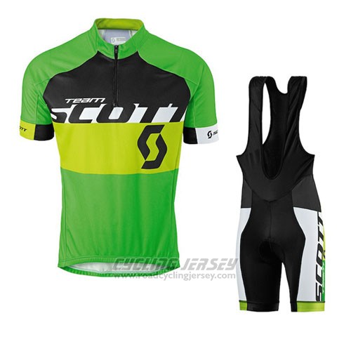 2016 Cycling Jersey Scott Yellow and Green Short Sleeve and Bib Short