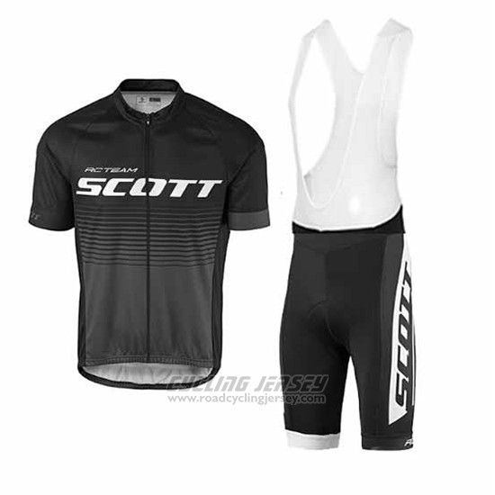 2017 Cycling Jersey Scott Black Short Sleeve and Bib Short