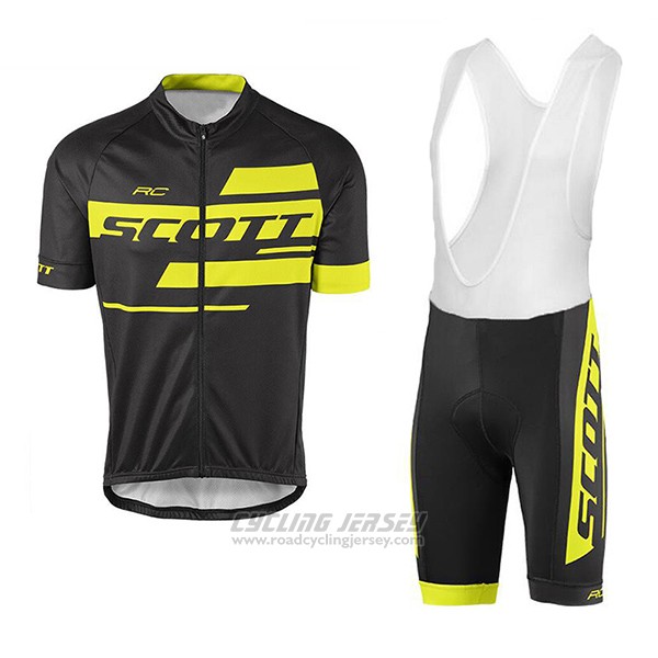 2017 Cycling Jersey Scott Black and Yellow Short Sleeve and Bib Short