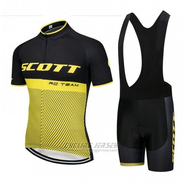 2018 Cycling Jersey Scott Rc Black Yellow Short Sleeve Salopette