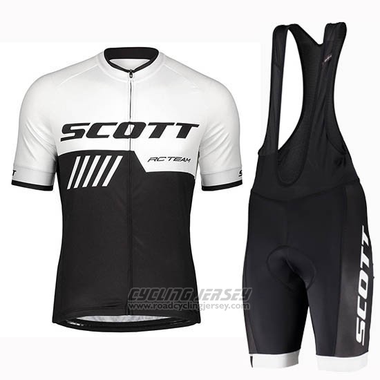 2019 Cycling Jersey Scott Black White Short Sleeve and Bib Short