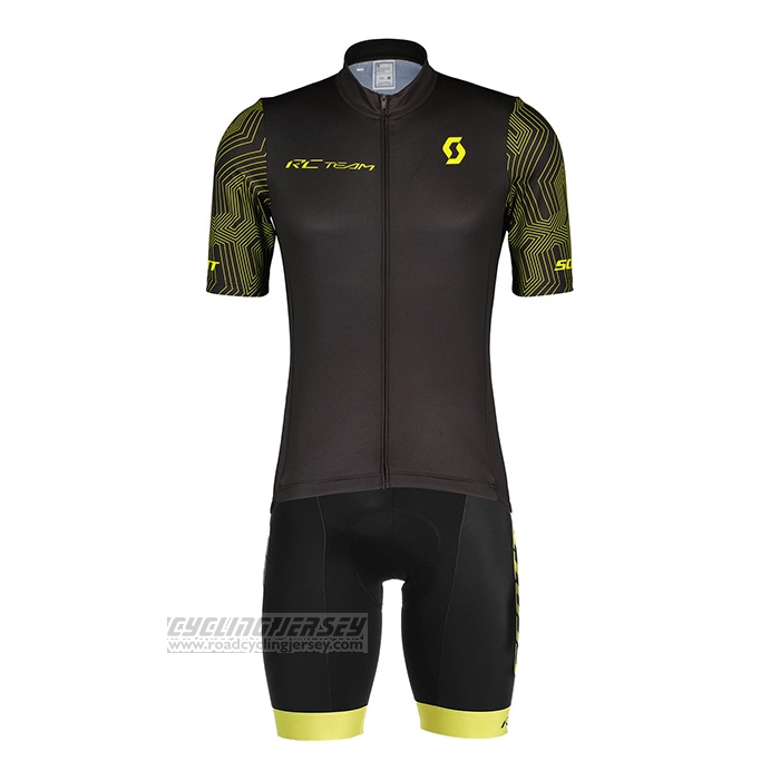 2022 Cycling Jersey Scott White Yellow Short Sleeve and Bib Short