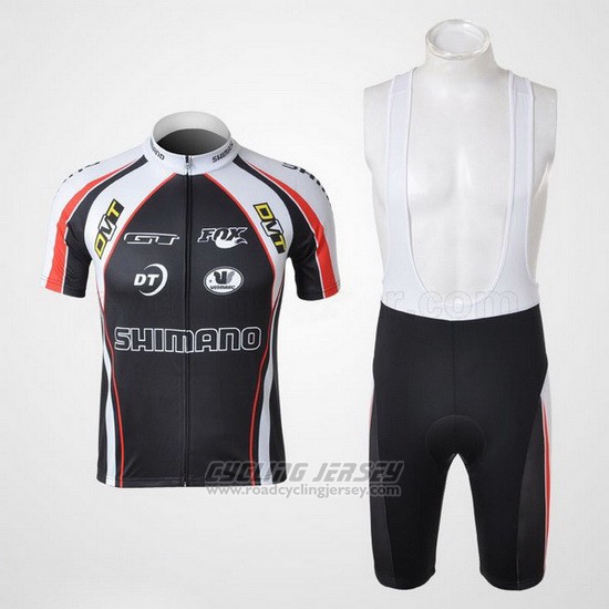 2010 Cycling Jersey Shimano Gray and Black Short Sleeve and Bib Short