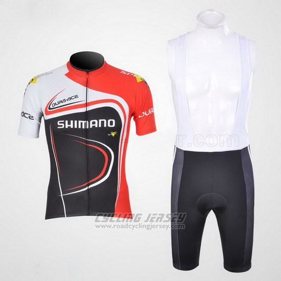 2011 Cycling Jersey Shimano Red and Black Short Sleeve and Bib Short