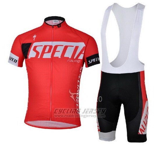 2013 Cycling Jersey Specialized Red and Black Short Sleeve and Bib Short