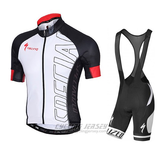 2015 Cycling Jersey Specialized Black and White Short Sleeve and Bib Short