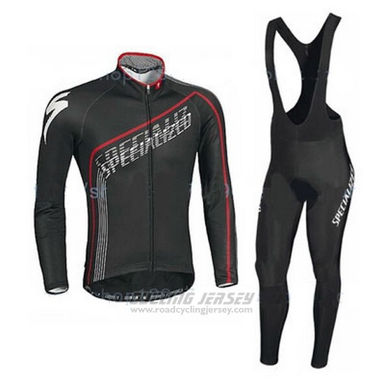 2016 Cycling Jersey Specialized Ml Black Red Long Sleeve and Bib Tight
