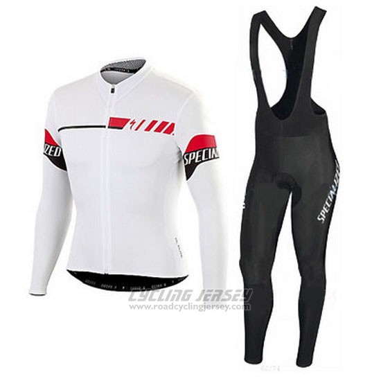 2016 Cycling Jersey Specialized White Long Sleeve and Bib Tight