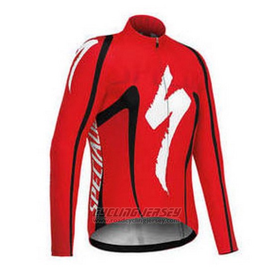 2016 Cycling Jersey Specialized White Red Long Sleeve and Bib Tight