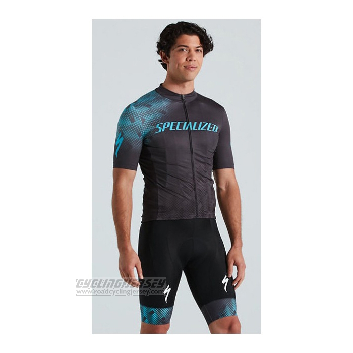 2021 Cycling Jersey Specialized Blue Black Short Sleeve and Bib Short