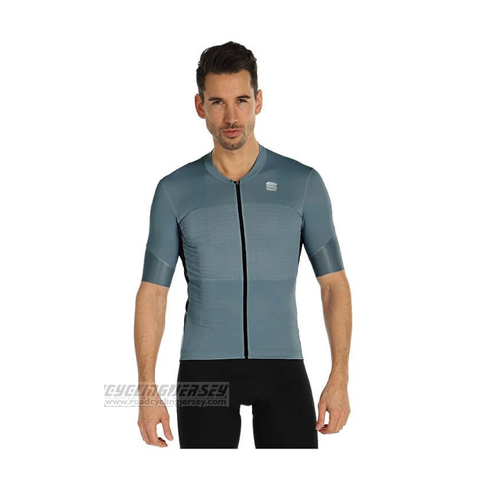 2021 Cycling Jersey Sportful Gray Short Sleeve and Bib Short