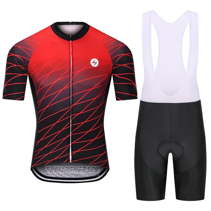 2021 Cycling Jersey Steep Red Short Sleeve and Bib Short