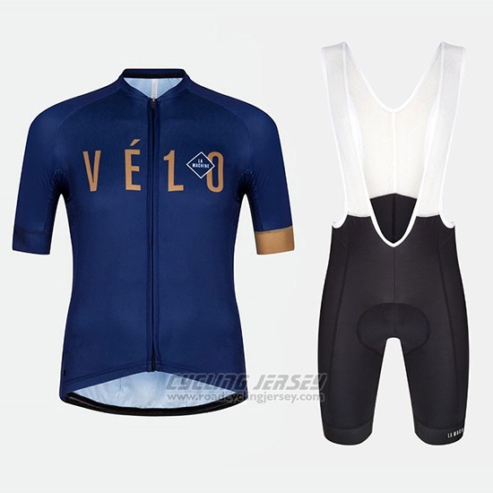 2018 Cycling Jersey Velo Blue Orange Short Sleeve and Overalls