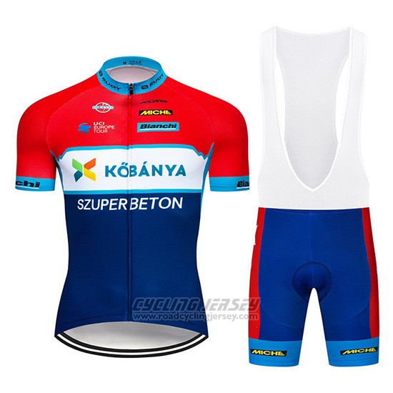 2019 Cycling Jersey Kobanya Red White Blue Short Sleeve and Overalls