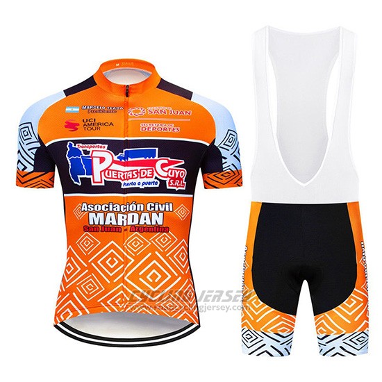 2019 Cycling Jersey Mardan Orange Short Sleeve and Overalls