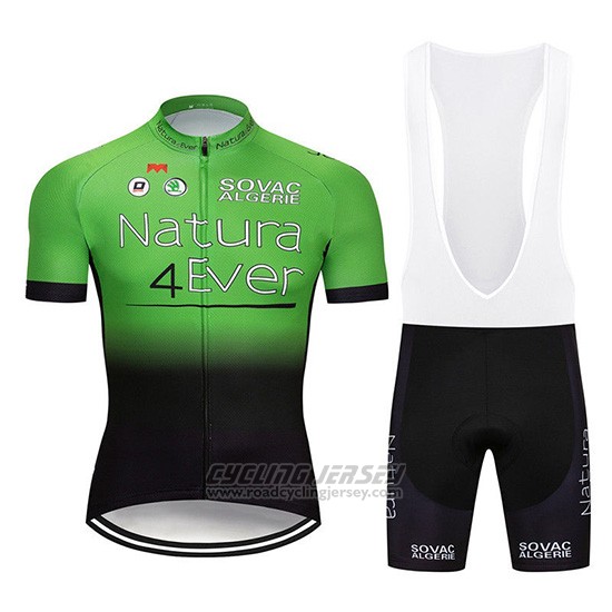 2019 Cycling Jersey Natura 4 Ever Green Black Short Sleeve and Overalls
