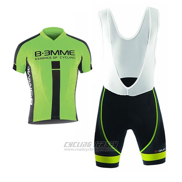 2017 Cycling Jersey Biemme Identity Black and Green Short Sleeve and Bib Short