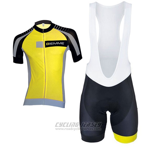 2017 Cycling Jersey Biemme Moody Yellow Short Sleeve and Bib Short