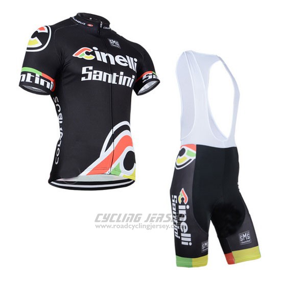 2014 Cycling Jersey Cinelli Santini Black Short Sleeve and Bib Short