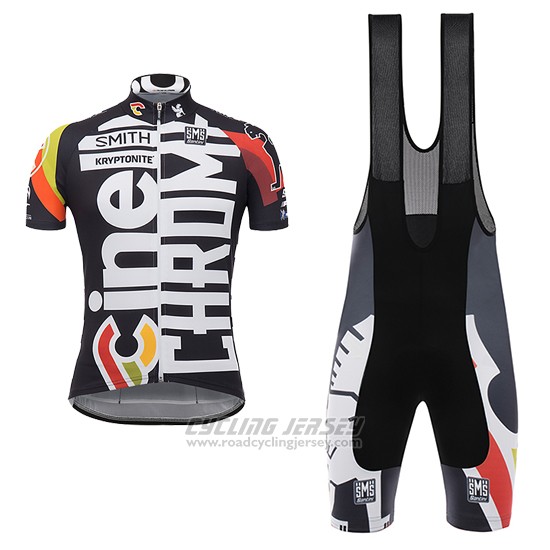 2017 Cycling Jersey Cinelli Chrome Black Short Sleeve and Bib Short