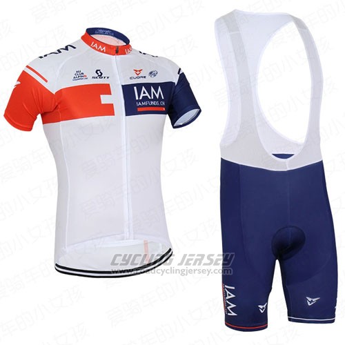 2016 Cycling Jersey IAM Red and Blue Short Sleeve and Bib Short