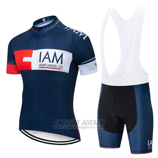 2019 Cycling Jersey IAM Blue Deep Short Sleeve and Bib Short