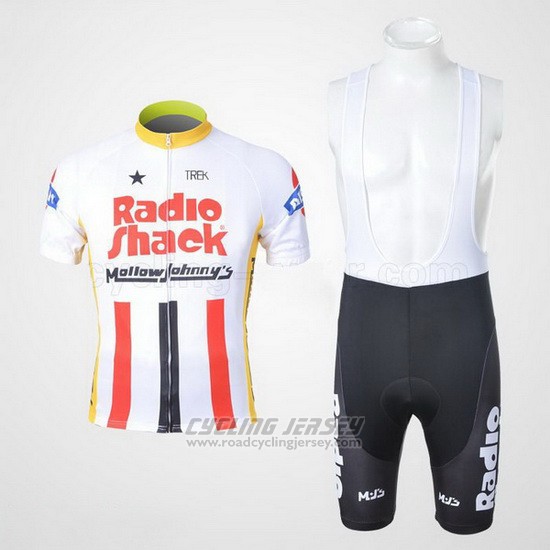 2011 Cycling Jersey Johnnys White and Red Short Sleeve and Bib Short