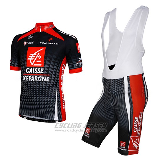 2010 Cycling Jersey Caisse D Epargne Black and White Short Sleeve and Bib Short