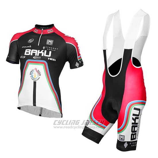 2015 Cycling Jersey Baku Black and White Short Sleeve and Bib Short