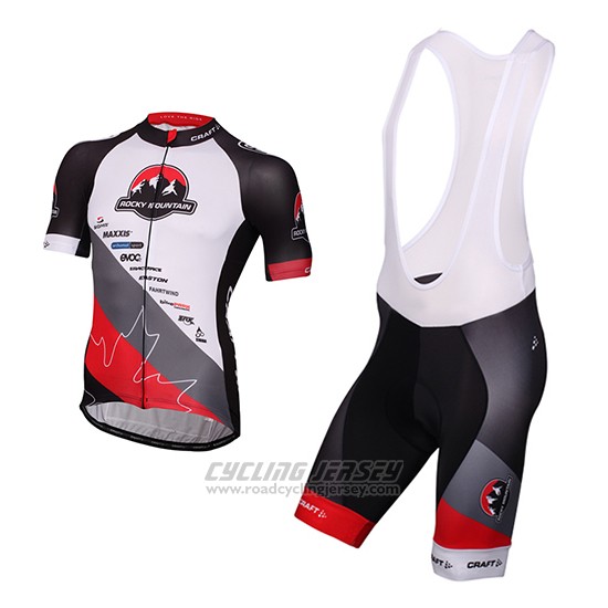 2016 Cycling Jersey Craft Rocky Mountain White and Black Short Sleeve and Bib Short