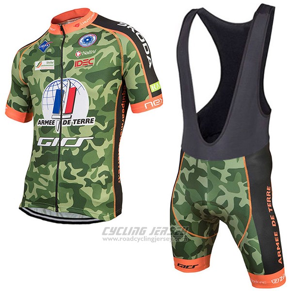2017 Cycling Jersey Armee De Terre Camouflage Short Sleeve and Bib Short