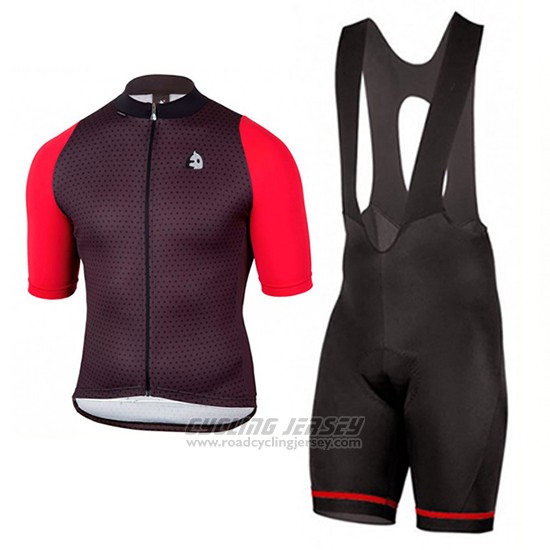 2017 Cycling Jersey Etxeondo Neo Black and Red Short Sleeve and Bib Short