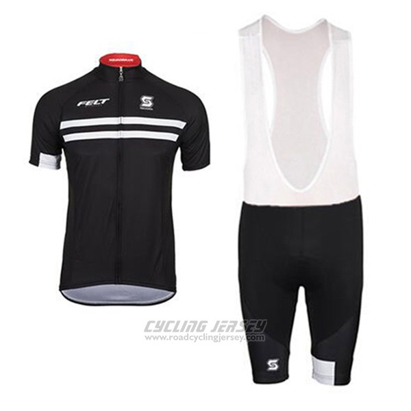 2017 Cycling Jersey Felt Black and White Short Sleeve and Bib Short
