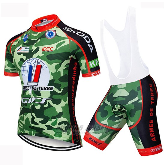 2019 Cycling Jersey Armee De Terre Camouflage Short Sleeve and Bib Short