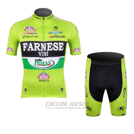 Cycling Jersey Farnese Black and Green Short Sleeve and Bib Short