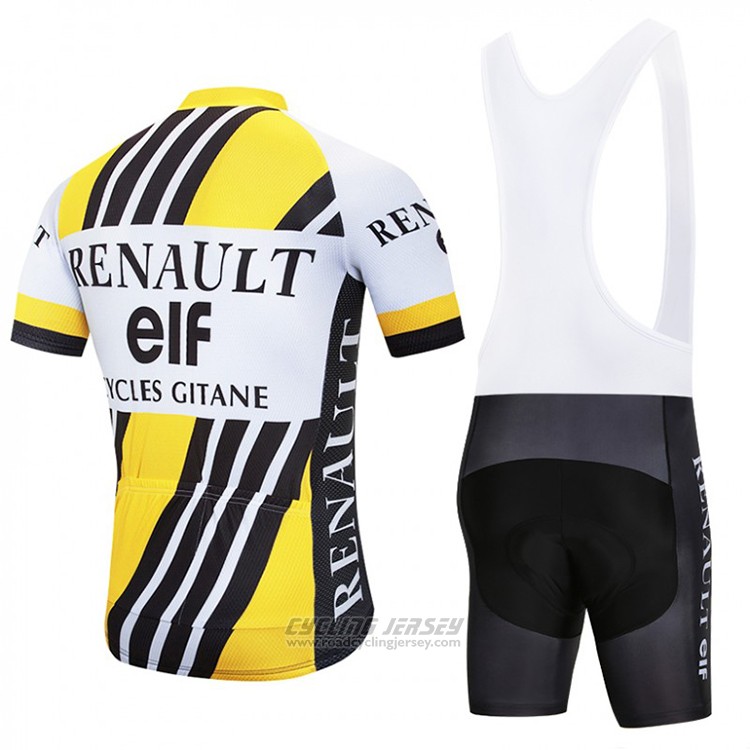 2018 Cycling Jersey Renaul Yellow and White Short Sleeve and Bib Short