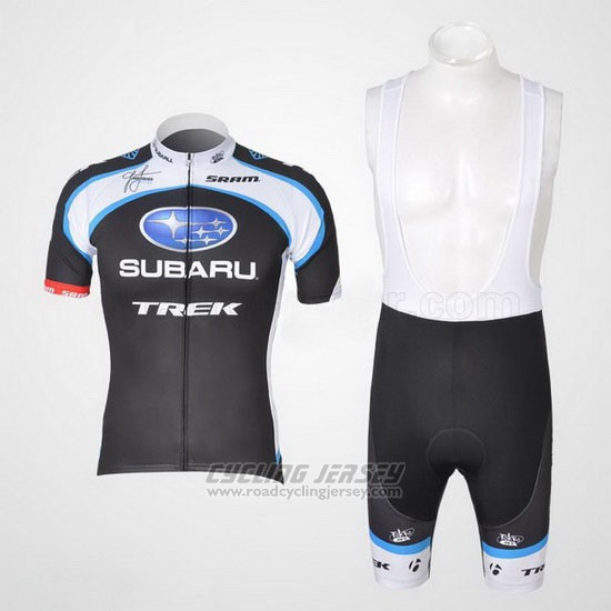 2011 Cycling Jersey Subaru White and Black Short Sleeve and Bib Short