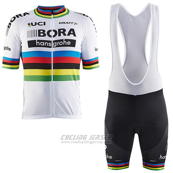 2017 Cycling Jersey UCI World Champion Bora White Short Sleeve and Bib Short